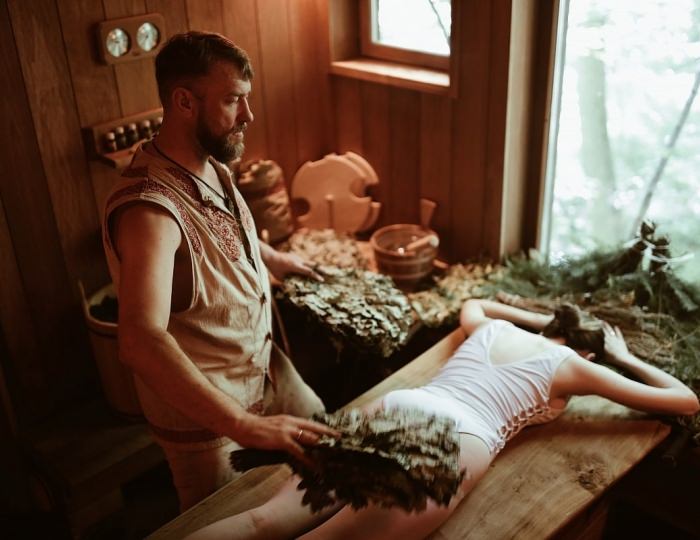 Русские бани на дровах - Отель Welna Eco Spa Resort / Велна Эко Спа Резорт